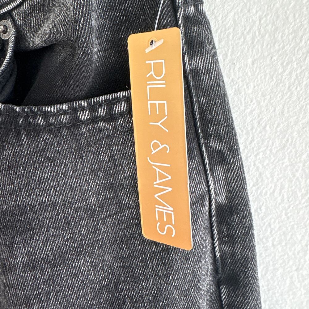 Riley & James Black Wide Leg Jeans Studded Star Distressed Size Small - Picture 4 of 7